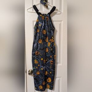 Pinup Couture Harley Wiggle Dress & Belt in Halloween Lanterns Print